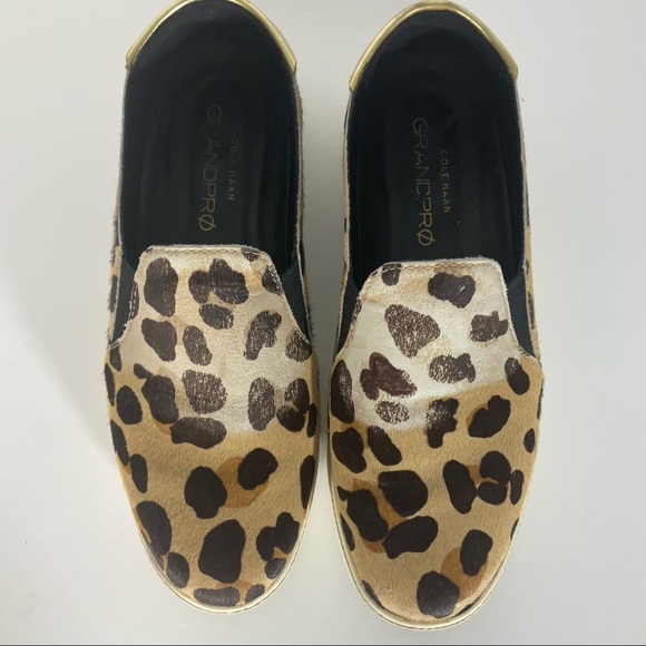 Cole Haan Pro Series Sneakers Leather Lining Tan Brown Animal Print Size: 9C - Picture 9 of 13